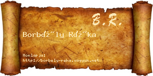 Borbély Réka névjegykártya