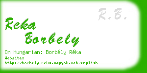 reka borbely business card