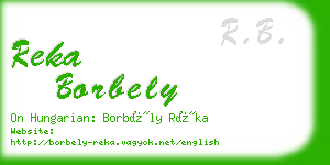 reka borbely business card